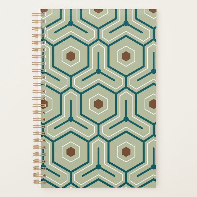 Agenda Geometric pattern with interlocking hexagons (Frente)
