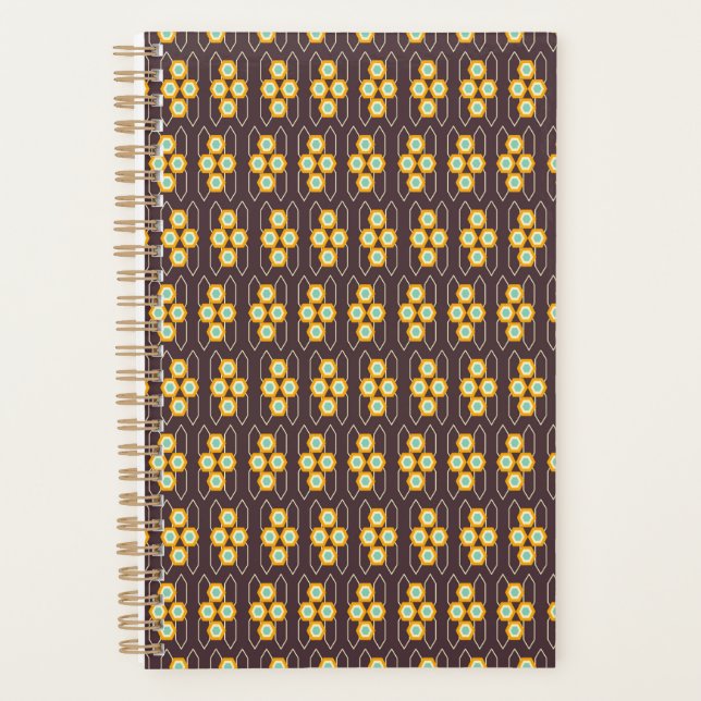 Agenda Geometric pattern with orange and blue hexagons (Frente)