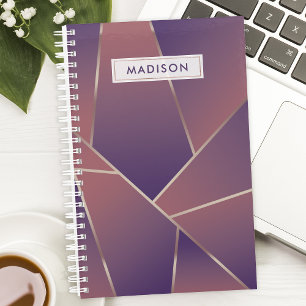 Agenda Geométrico Abstrato Personalizado Roxo