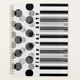Agenda Geométrico Personalizado de Preto e Branco