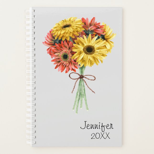 Agenda Gerbera Daisy Flower Personalizada (Frente)