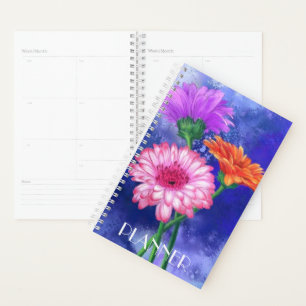 Agenda Gérberas de três cores lindas - personalizável
