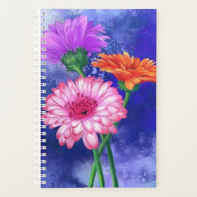 Agenda Gerberas Planner de Três Cores (Frente)