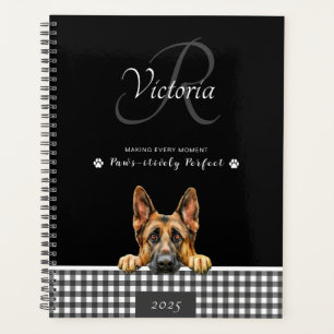 Agenda German shepherd preto Xadrez branco personalizado