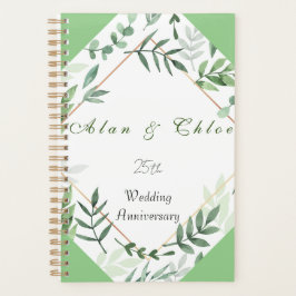 Agenda Gift Planner do Aniversário de Casamento Botânico
