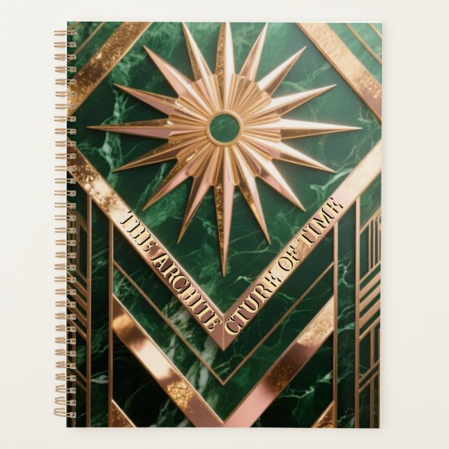 Agenda Gilded Geometric Art Deco | Opulent Foil & Marble  (Frente)