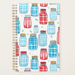 Agenda Gingham Mason Jar Pattern – Country Kitchen Charm