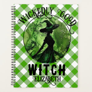 Agenda Gingham Verde de Bruxa Perfeitamente Boa Personali
