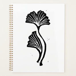 Agenda Gingko Leaf Lino Impressão