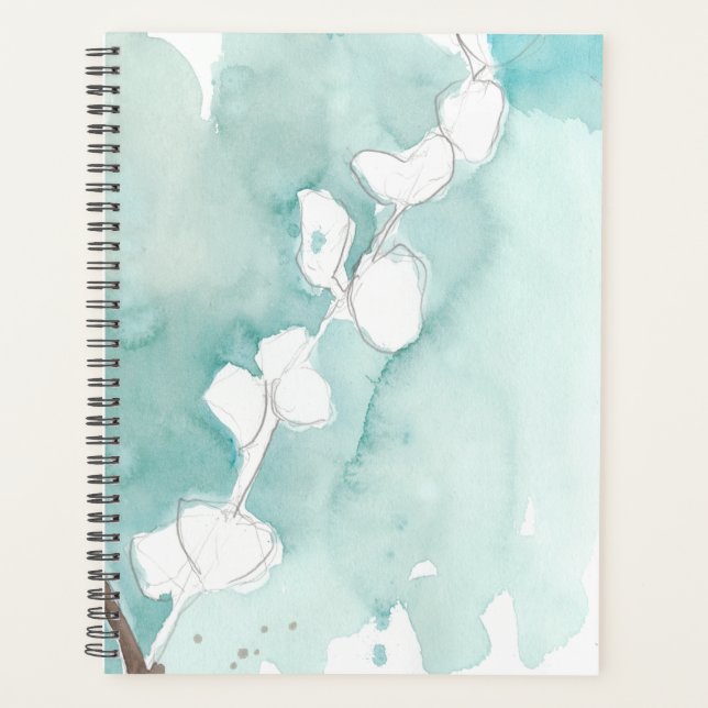Agenda Ginkgo em Dusty Teal - Branco (Frente)