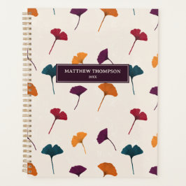 Agenda Ginkgo Leaf Pattern Watercolor Call Cores de outon