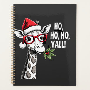 Agenda Girafa Fofa Com Chapéu de Papai Noel Feliz Natal G