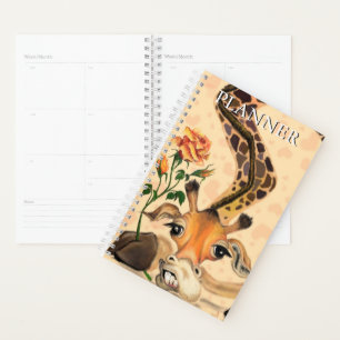 Agenda Girafa Romântica - Cavalheiro - Adicione Seu Text