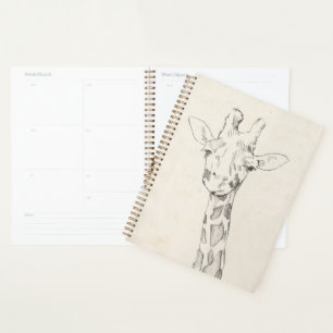 Agenda Giraffe Portrait Esboço