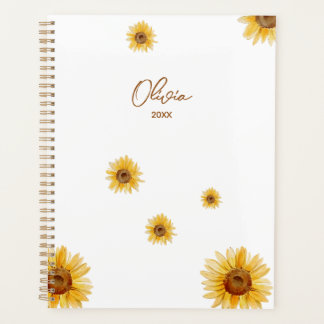 Agenda Girassóis Aquarela Personalizados