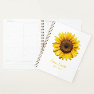 Agenda Girassol Amarelo Personalizado