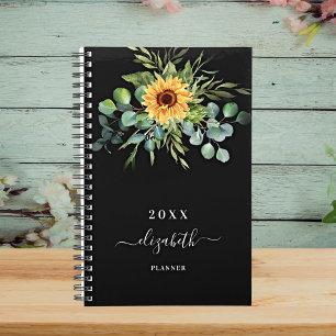 Agenda Girassol eucalipto verde preto nome 2023