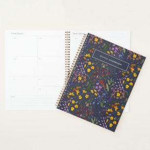 Agenda Girassol floral, giro, púrpura giro, personalizado