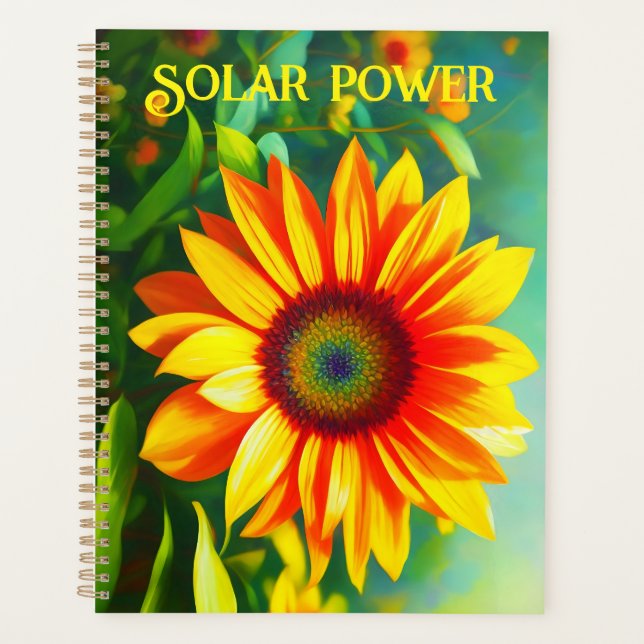 Agenda girassol flores amarelas cor clara sol brilhante (Frente)