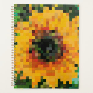 Agenda Girassol radiante em pixels