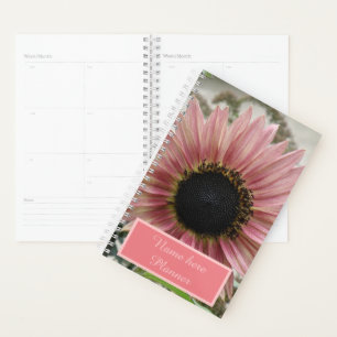 Agenda Girassol rosa pálido personalizado