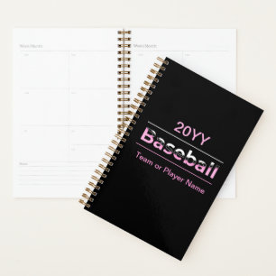 Agenda Girls Baseball - Tipografia Geométrica Rosa