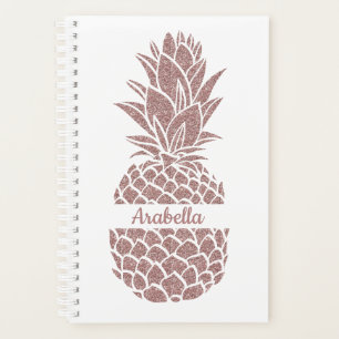 Agenda Girly Elegant Blush Pink Glitter Pineapple
