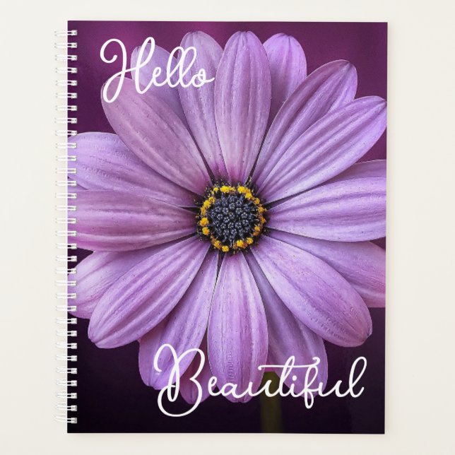 Agenda Girly Hello Linda Cotação Lavanda Daisy Flower (Frente)