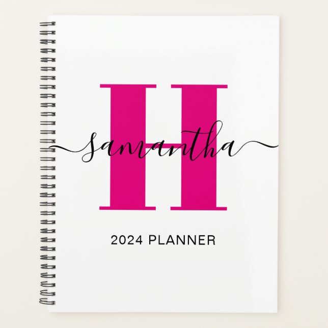 Agenda Girly Hot Pink Monograma (Frente)