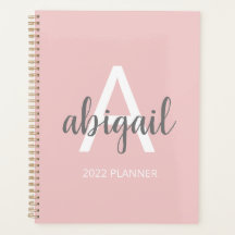 Girly Modern Blush Pink Monograma Name 2023