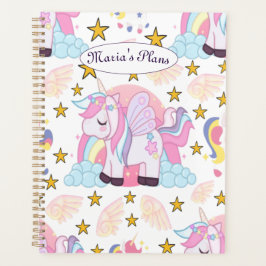 Agenda Girly Unicorn Rainbow Nome Personalizado