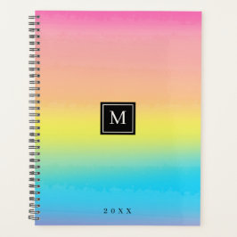 Agenda Girly Watercolor Rainbow Monographic School
