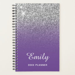 Agenda Giz Purple Prateado Personalizado