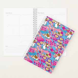 Agenda Gizmo Padrão rosa de paz e amor