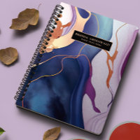 Glam Liquid Marble Blue Purple Gold monogram