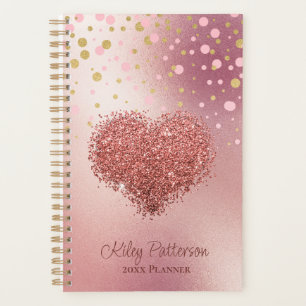 Agenda Glam Rosa Dourada Rosa Brilhante Brilhante Raparig