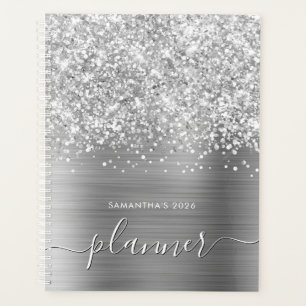 Agenda Glamour Prateado Espelhado
