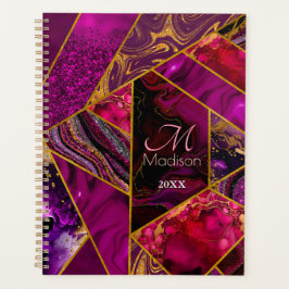 Agenda Glitor roxo, cor-de-rosa, de ouro Elegante