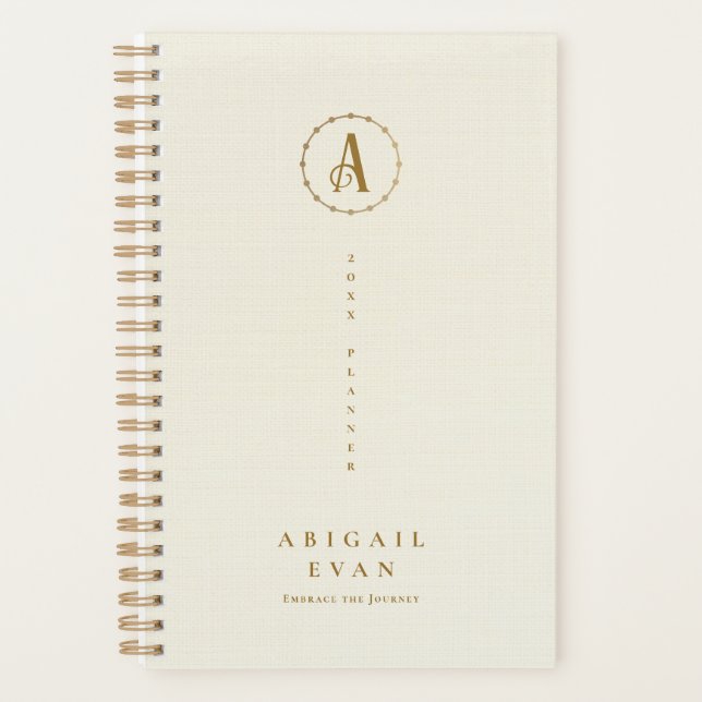 Agenda Glitter Branco Elegante Dourado Semanalmente Não D (Frente)
