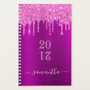 Agenda Glitter cor-de-rosa pinga o livro de compromisso