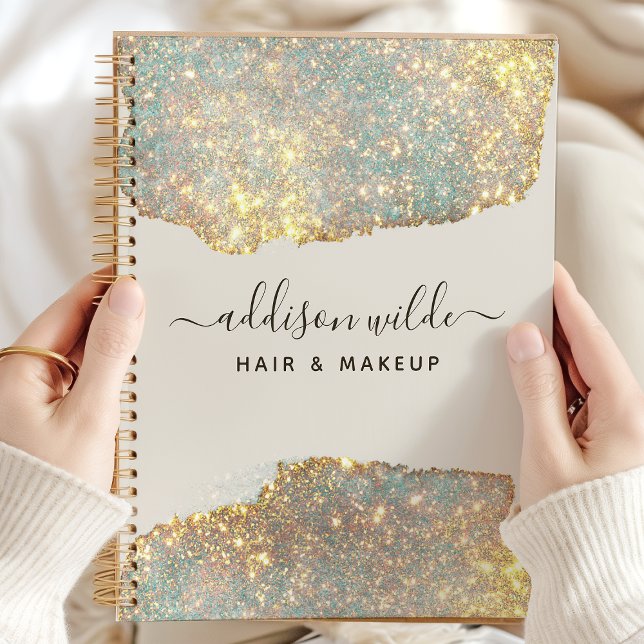 Agenda Glitter de Glam Moderno de Script de Assinatura Ho (Criador carregado)