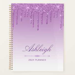 Agenda Glitter De Luxo Chic Drips Purple 2024