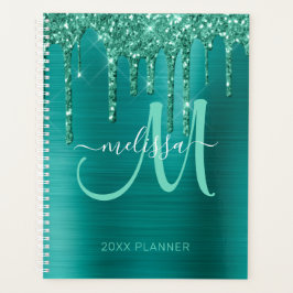 Agenda Glitter de Teal Girly Bruche Metal 2024