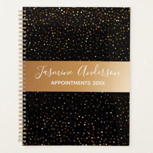 Agenda Glitter Dourado Preto Chic 2024 Semanalmente Mensa