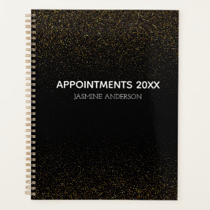 Agenda Glitter Dourado Preto Chic 2024 Semanalmente Mensa