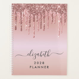 Agenda Glitter Drives Rosa Dourado Personalizado
