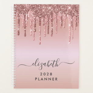Agenda Glitter Drives Rosa Dourado Personalizado