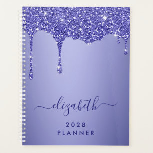 Agenda Glitter Gota Roxo Monograma