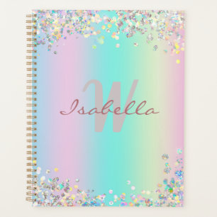 Agenda Glitter Holográfico Unicorn