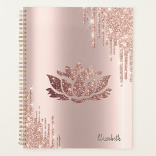 Agenda Glitter Moderno Drives Rosa Dourado Lotus